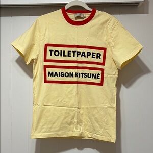 Maison Kitsuné x Toiletpaper Collaboration Yellow Graphic Tee